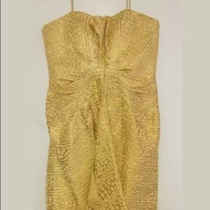 Chetta B yellow gold cocktail dress never worn- 12